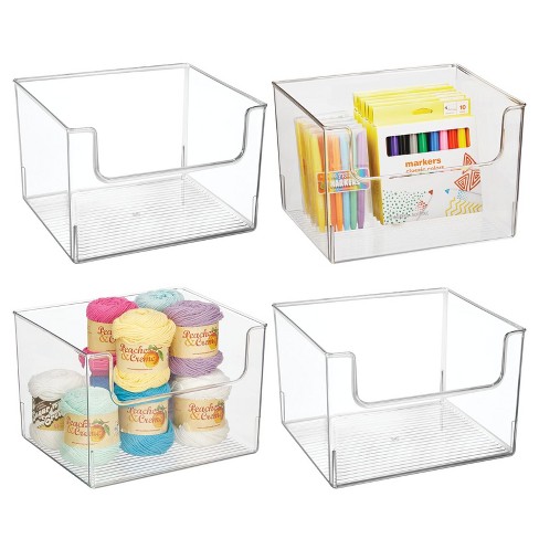 Mdesign Plastic Arts And Crafts Organizer Storage Bin Container - 2 Pack -  Clear : Target