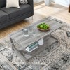 Solid Wood+Mdf Unique Coffee Table, Solid Wood 48 Inch Modern Coffee Table Modern Storage Center Table, Solid Wood Special-Shaped Coffee Table - 2 of 4