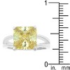 Slickblue 5 Ct. Yellow Solitaire Gypsy Ring for Women – Rhodium Plated, Princess Cut, Size 5-10 - 3 of 4