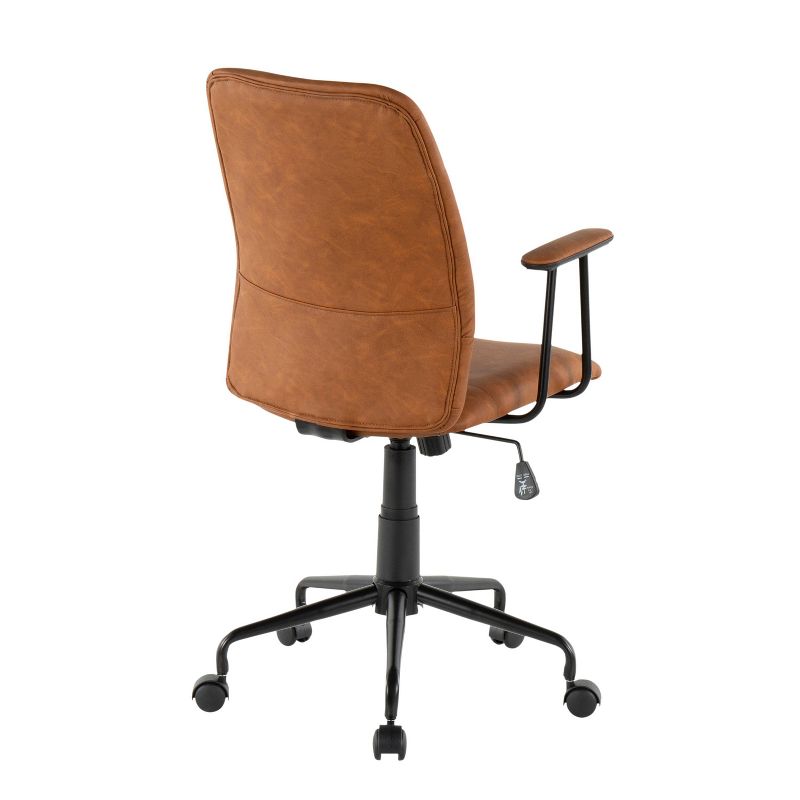 Fredrick Contemporary Office Chair Faux Leather Brown - LumiSource, 4 of 9
