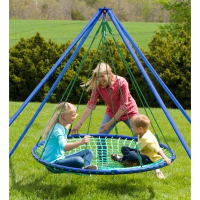 HearthSong - Sky Island Platform Swing Special with Swing, Cushion, Tent Cover, and Stand