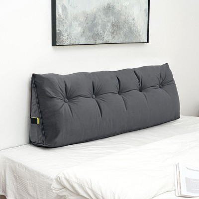 YEERSWAG Queen Size Velvet Soft Triangular Bed Wedge Pillow Back Cushion for Headboard