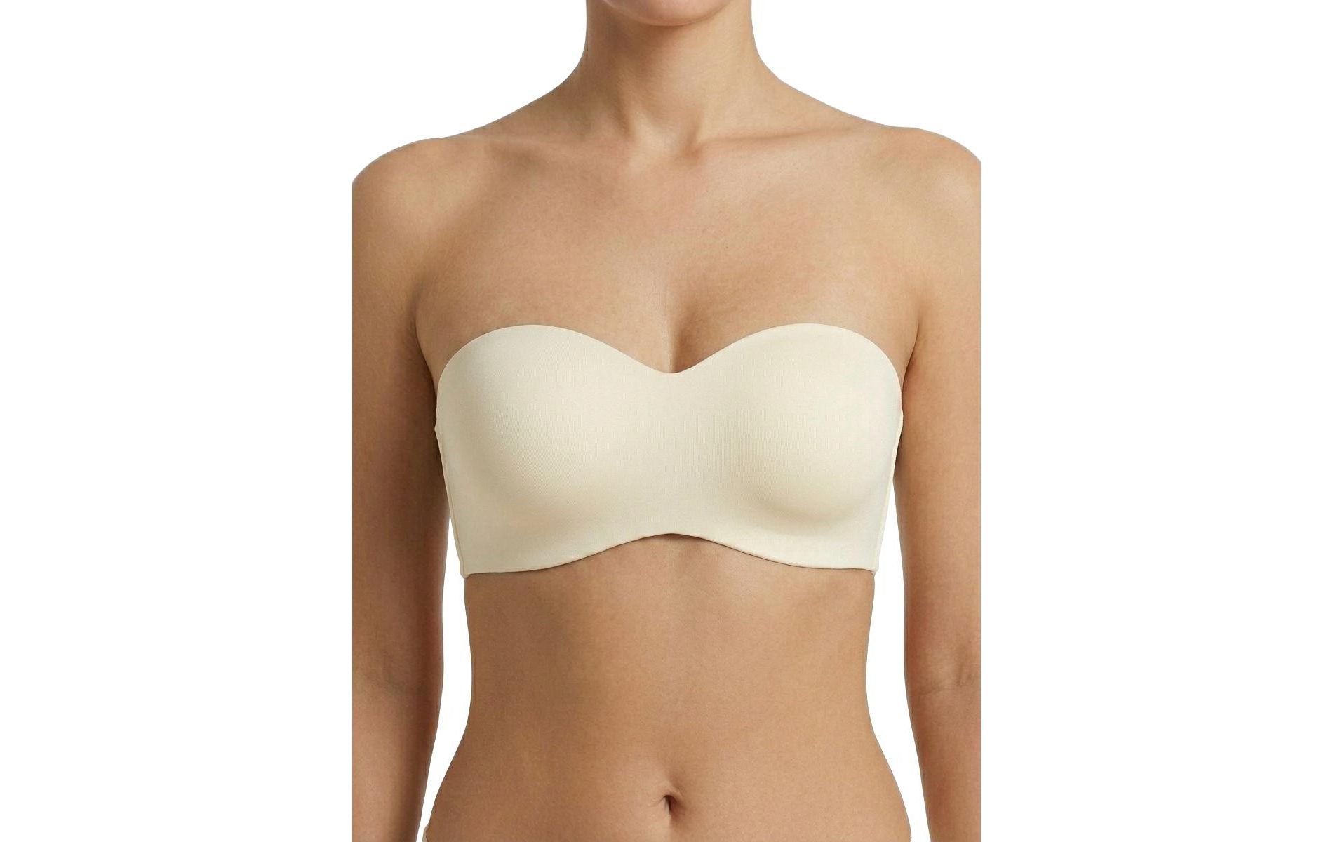 Lands' End Women's Strapless Convertible Bra True Solutions Light Weight Microfiber Basics, Ivory, 34C