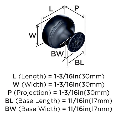Highland Ridge Black Bronze Round Cabinet Knob with Mounting Hardware