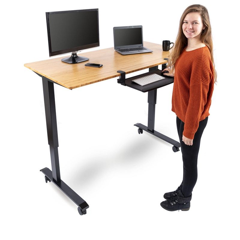 Stand Up Desk Store Clamp-On Retractable Adjustable Keyboard Tray / Under Desk Keyboard Tray | Increase Comfort And Usable Desk Space | For Desks Up To 1.5", 2 of 5