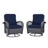 UPHA Wicker Outdoor Rocking & Swivel Chair 2-Piece Set with Cushions - 2 of 4