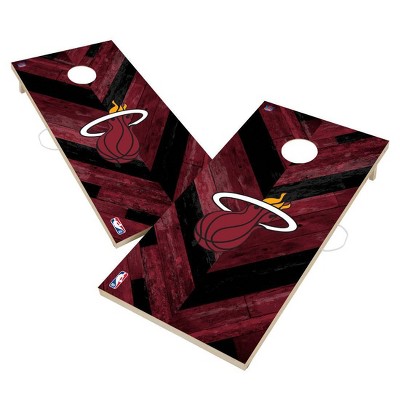 NBA Miami Heat 2'x4' Solid Wood Cornhole Board