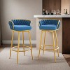 Swivel Counter Height Bar Stools Set of 2,31.5"Bar Height Stools with Hand-Woven Backrest & Gold Metal Legs - Leovsnove - 2 of 4