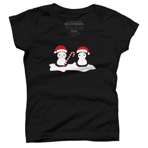 Girl's Design By Humans Christmas penguins are so cute By happinessinatee T-Shirt - 1 of 3