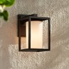 360 Lighting Genndy 9 1/4" High Modern Outdoor Wall Light Fixture Mount Porch House Exterior Outside Weatherproof Sand Black Aluminum Glass Shade - 2 of 4