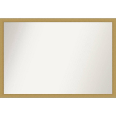 38" x 26" Non-Beveled Grace Brushed Gold Narrow Wall Mirror - Amanti Art: Modern Rectangle, Polystyrene Frame, Wall Mounted - image 1 of 4