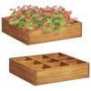vidaXL Solid Acacia Wood Herb Garden Raised Bed: 9-Pocket Design, Rustic and Durable, Indoor/Outdoor Plant Bed - Size: 23.6"x23.6"x5.9" - 2 of 4
