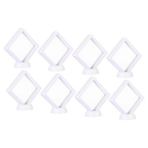 Unique Bargains 3D Floating Waterproof Display Case with Stand Bases 8 Pcs - 1 of 4
