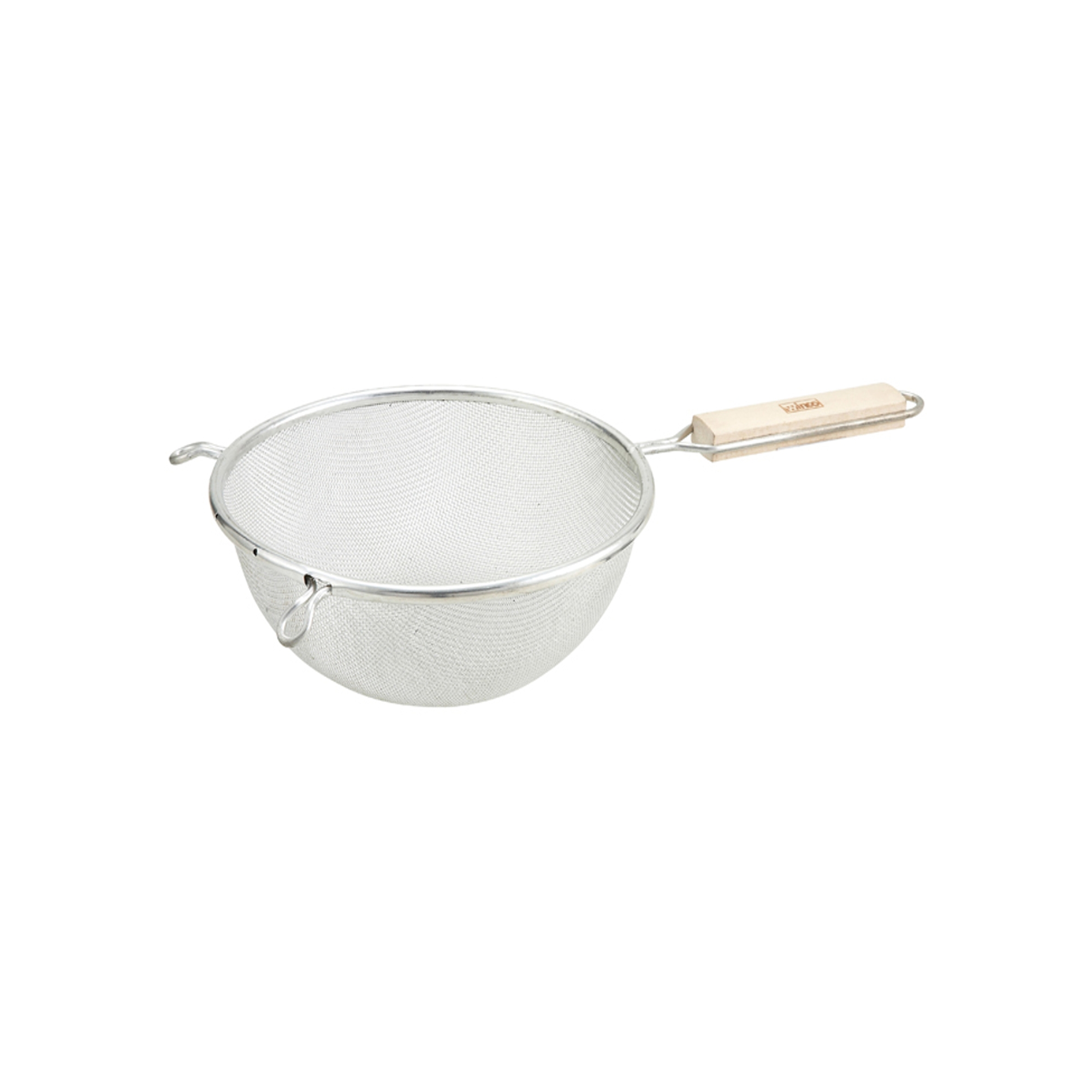 Winco Strainer with Single Fine Mesh, Stainless Steel, Tinned, 6.25"