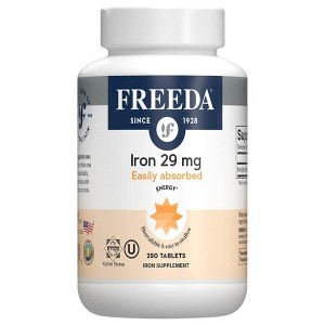 Freeda Ferrous Fumarate – Gentle Iron Supplement – Vegan, Kosher, Easy-to-Swallow Tablets for Daily Use - 1 of 4