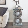 Olivia & May Glam Glass Pedestal Accent Table Silver: Round Entryway, No Assembly Luxury Furniture - 2 of 4