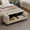 64.5" Modern Tufted Storage Ottoman Bench with Backrest for Bedroom Seating and Organization -3irtyhousy - 2 of 4