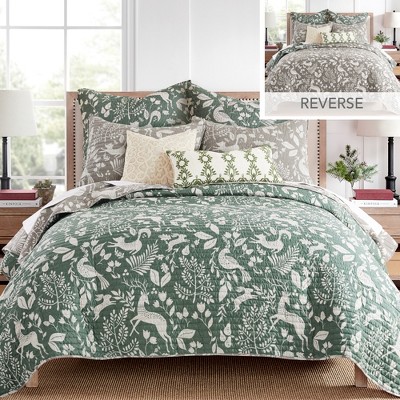 Bretton Woods Green/Taupe Quilt Set - Levtex Home