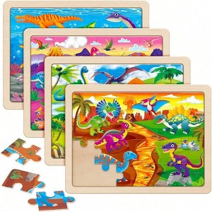 Wooden Puzzle, Exercise Hands-on Ability, Focus, and Creative Pattern Design 24PCS - 1 of 4