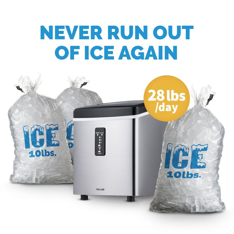 Newair Countertop Ice Maker, 28 lbs. of Ice a Day, 3 Ice Sizes, BPA-Free Parts, 4 of 17