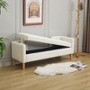Bella Depot 65.35"W Corduroy Storage Bench with Armrests and Two bolster Pillows for Living Room, Entryway and Bedroom - 3 of 4