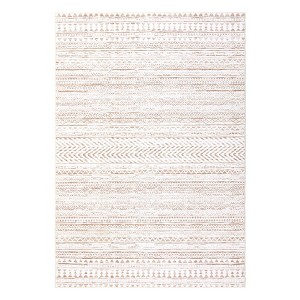 Modern Geometric Living Room Bedroom Area Rugs, Washable Soft Low Pile Floor Carpet with Stripped Lines for Dining Room - 1 of 4