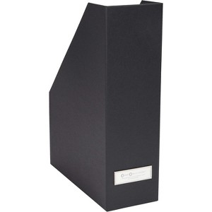 Bigso Viktoria Magazine Organizer - Magazine Holder for Paper and Manuals - File Organizer for Office Desks - 4in x 9.7in x 12.7in - Dark Grey - 1 of 4