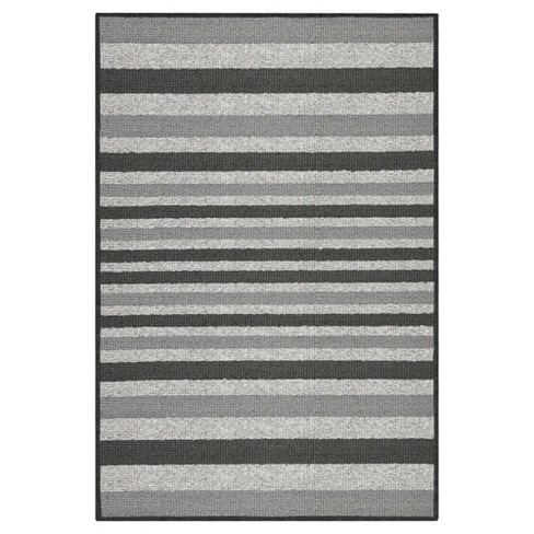 2 X3 4 Stripes Washable Doormat Gray Maples