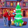 Costway 7 FT Inflatable Christmas Tree with Santa Claus & Dog Self-inflating Decoration - 3 of 4
