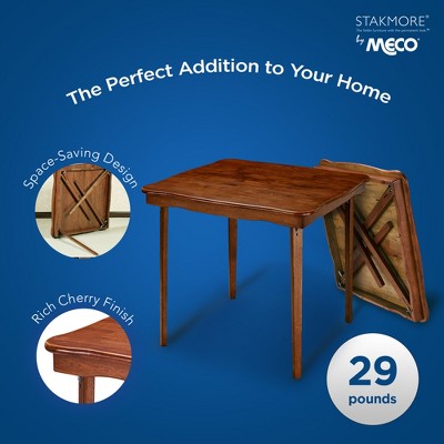 Cherry Solid Wood Scalloped Edge Folding Card Table