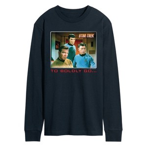 Men's - Star Trek - Retro Boldly Go Long Sleeve Graphic T-Shirt - 1 of 4
