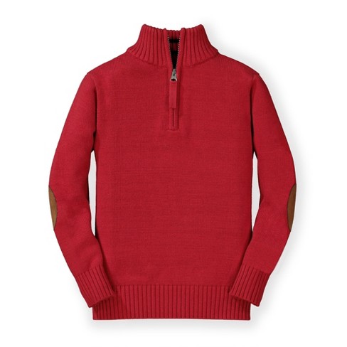 Red sweater cheap with zipper