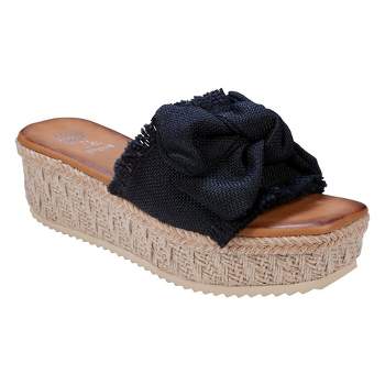GC Shoes Trina Bow-Tied Espadrille Slide Platform Sandals