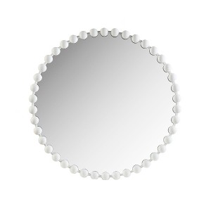 Ridstar 36 in. D White Round Decorative Wall Mirrors with Beadwork - 1 of 4