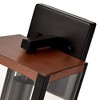 C Cattleya Farmhouse Black Outdoor Wall Lantern with Faux Wood Accent - 3 of 4