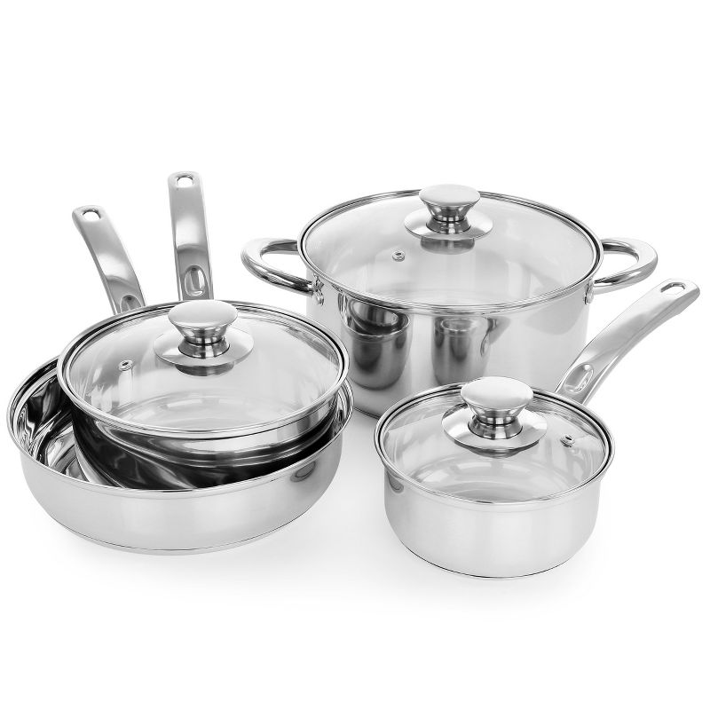 Gibson Home Anston 7 Piece Stainless Steel Cookware Set in Silver, 2 of 9