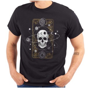 Tarot Celestial Skull Solar System Graphic T Shirt Men or Women Brisco Brands - 1 of 4