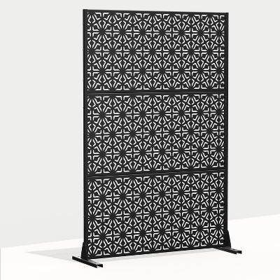 Dovelina Metal Outdoor Privacy Screen Freestanding Patio Decorative ...