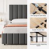 Garvee Full Upholstered Bed Frame with 4 Storage Drawers, Adjustable Headboard & Wood Slats, No Box Spring Needed, Gray - 4 of 4