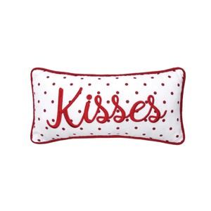 C&F Home 6" x 12" Valentine's Day Kisses Dot Small/Petite Embroidered Red Accent Throw Pillow - 1 of 4