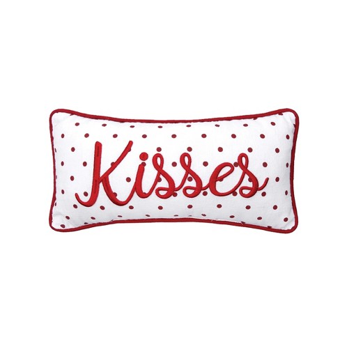 C&f Home 6 X 12 Kisses Dot Petite Accent Pillow Valentine's Day Printed  And Embroidered : Target