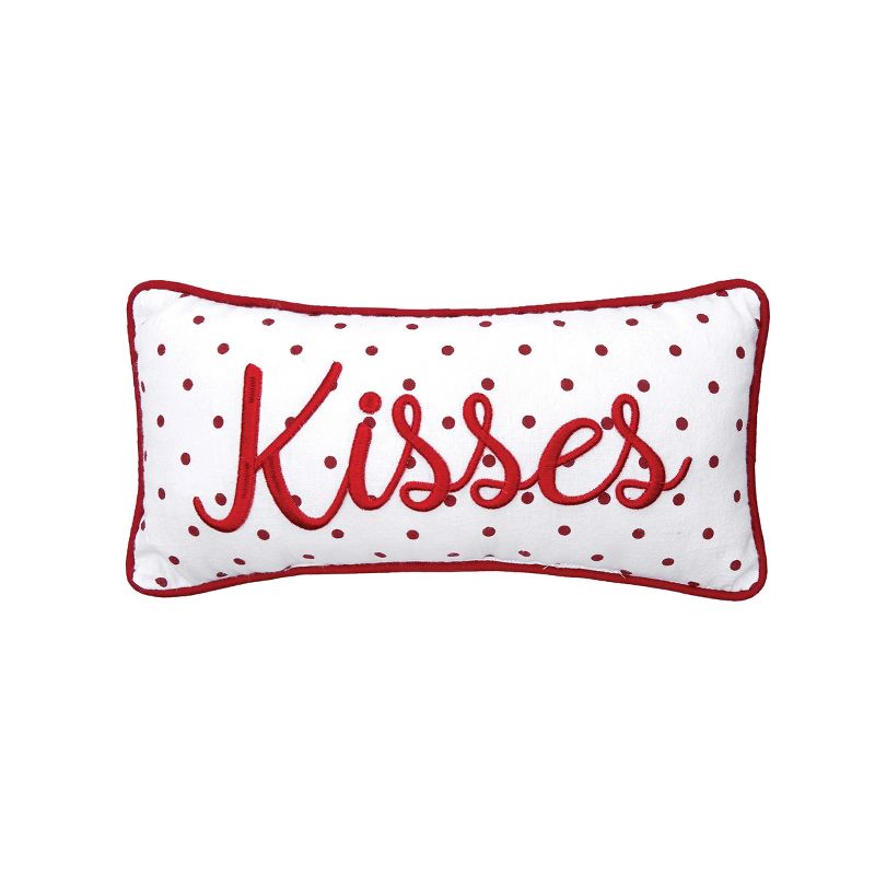 C&F Home 6" x 12" Kisses Dot Petite Accent Pillow Valentine's Day Printed and Embroidered, 1 of 9