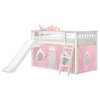 Twin Over Twin Low Bunk With Easy Slide & Pink & Gold Princess Curtain - 2 of 4