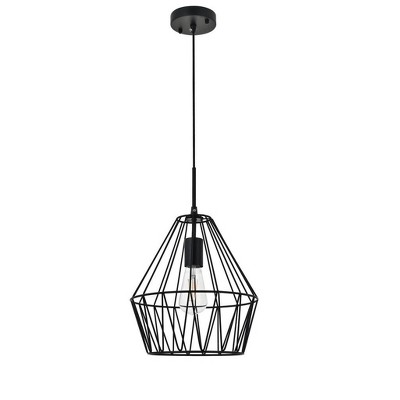 Candor Black Metal and Glass Pendant Light