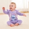 Disney Stitch Infant Girls Ruffle Long Sleeve Rompers - 2 of 4