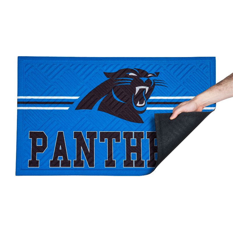 Evergreen NFL Carolina Panthers Embossed Indoor Outdoor Safe Mat - 30" Wx18" H Durable Non Slip Floormat Multicolored, 4 of 5