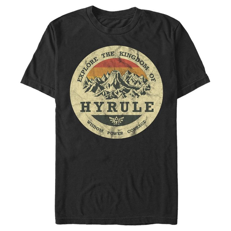 Men's Nintendo Legend of Zelda Explore Hyrule  T-Shirt - Black - 5X Large, 1 of 3