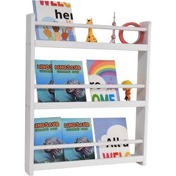 CHILDLIKE BEHAVIOR Bookshelf Organizer for Kids - White 3 Tier