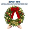 24 Inch Christmas Wreath with 20 Lights and Red Bow - Christmas Decoration, 8 Lighting Modes, Easy to Store, Perfect for Fireplace, Porch, Window - 3 of 4