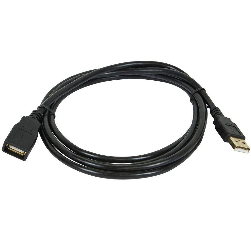 Monoprice USB 2.0 Extension Cable - 15 Feet - Black | Type-A Male to USB Type-A Female, 28/24AWG, Gold Plated Connectors, 1 of 4